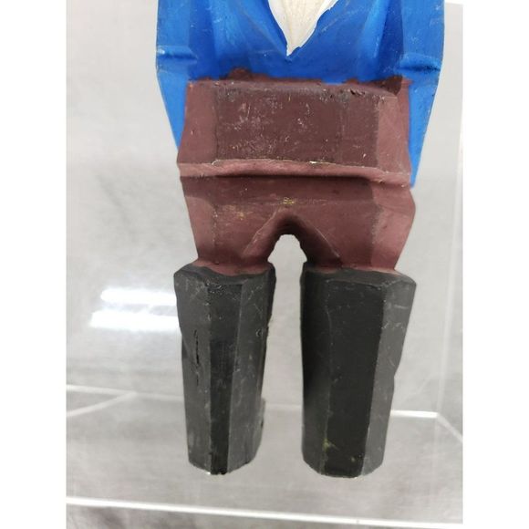 Hand Carved Wood Figurine Figure Sea Captain Fisherman Sea Man In Blue Wooden - Picture 6 of 11